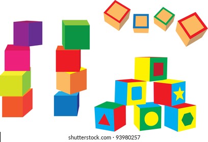different blocks on a white background