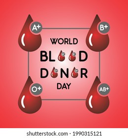 Diferentes Grupos De Sangre En La Ilustración De Las Drogas De Sangre, Plantilla De Diseño Del Día Mundial De Donantes De Sangre