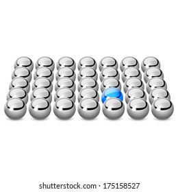 Different blue ball