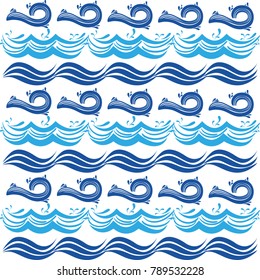 different blue shape waves pattern background