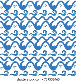 different blue shape waves pattern background