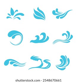 Different blue water logo collection
