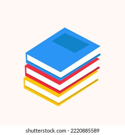 Verschiedene Buchstapel einzeln auf weißem Hintergrund