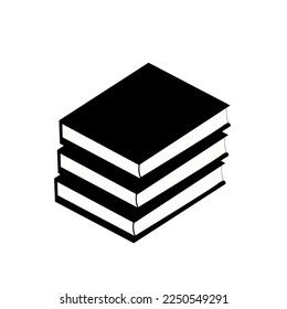 Verschiedene Buchstapel einzeln auf weißem Hintergrund
