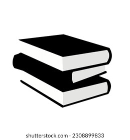 Different book piles, isolated on white background