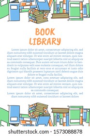 Different books and magazines vector banner in doodle and sketch style. Hand drawn poster for printing, postcard, card and brochure.