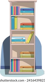 Different books placed in an almirah
