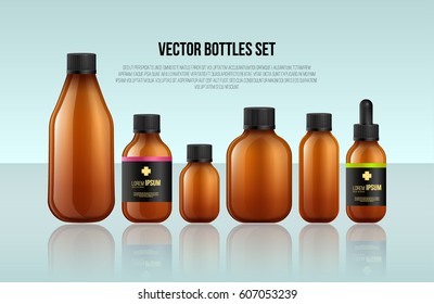 Different bottles vector set