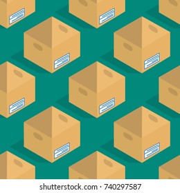 Different box vector isometric icons isolated pack move service or gift container packaging illustration
