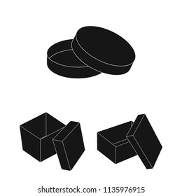 Different boxes black icons in set collection for design.Packing box vector symbol stock web illustration.