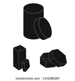 Different boxes black icons in set collection for design.Packing box vector symbol stock web illustration.