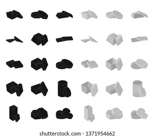 Different boxes black.mono icons in set collection for design.Packing box vector symbol stock web illustration.