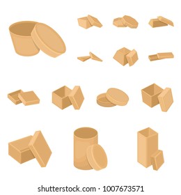Different boxes cartoon icons in set collection for design.Packing box vector symbol stock web illustration.