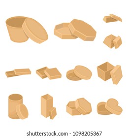 Different boxes cartoon icons in set collection for design.Packing box vector symbol stock web illustration.