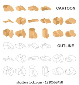 Different boxes cartoon icons in set collection for design.Packing box vector symbol stock web illustration.