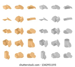 Different boxes cartoon,mono icons in set collection for design.Packing box vector symbol stock web illustration.