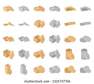 Different boxes cartoon,monochrom icons in set collection for design.Packing box vector symbol stock web illustration.