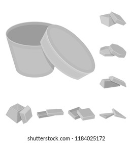 Different boxes monochrome icons in set collection for design.Packing box vector symbol stock web illustration.