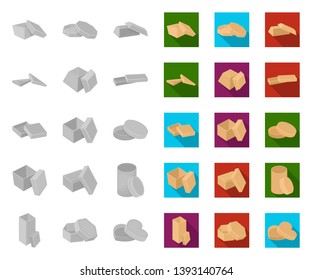 Different boxes mono,flat icons in set collection for design.Packing box vector symbol stock web illustration.