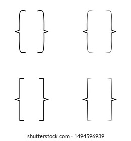 Different brackets set.  Brackets symbol elements isolated decoration on white background