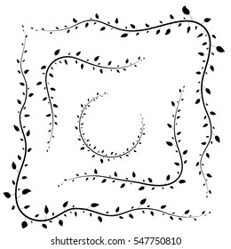 different branches isolated in white background in vector
