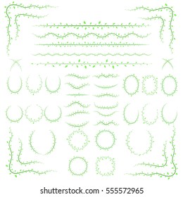 different branches isolated in white background