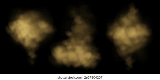 Different Brown Smoke Shapes Set