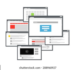 Different Browser Windows. Communication Scheme 