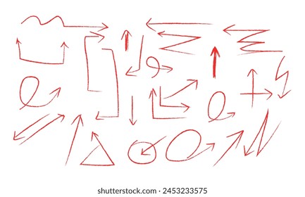 different brush drawn charcoal arrows line art. hand drawn various straight lines vector. seamless brush art