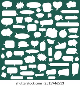 Different bubbles for communication. Bubbles for comics. Set of bubbles on a blue background. EPS 10.