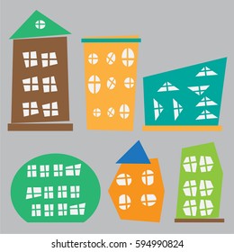 Different and buildings