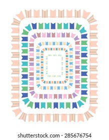 Different buntings set of frames made from brush on white background