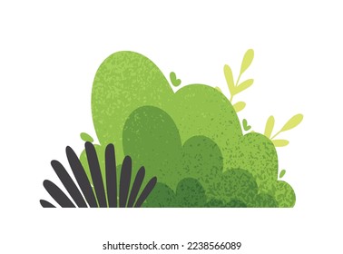 Different bushes icon. Ornament of city park or garden. Caring for nature and environment. Natural landscape and forest. Summer and spring. Cartoon flat vector illustration