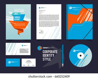Different business identity elements set. Corporal style vector template