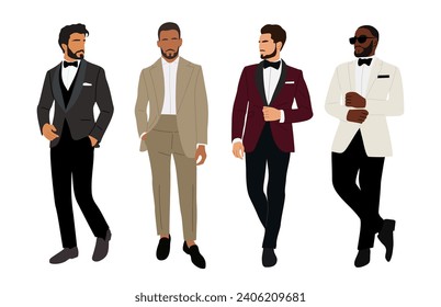 Different business men characters in formal outfit