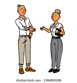 Different Business People Interacting - Situation at Work