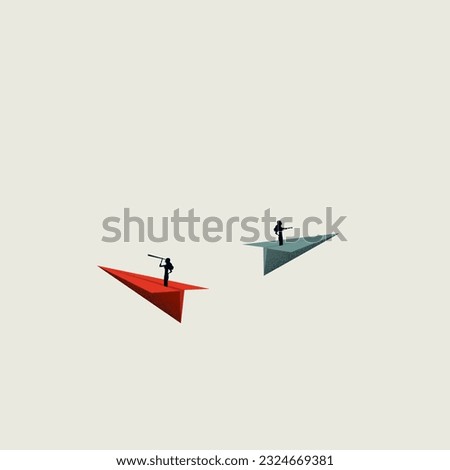 Different business strategy, vector concept. Symbol of opposite direction, disagreement. Minimal design eps10 illustration.