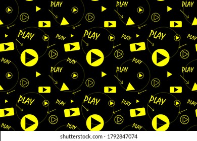 Different button icons Play in a seamless pattern For use on social networks EPS10