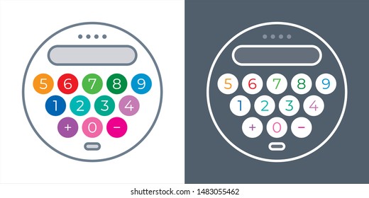 different calculator. colorful round calculator