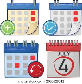 Different Calendars Collection Vector Illustration