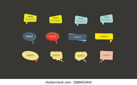 Different callouts, Callouts titles, description or information boxes, video Informational callout labels vector illustration set, Technological bar for infographics