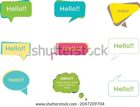 Different callouts, Callouts titles, description or information boxes, video Informational callout labels vector illustration set, Technological bar for infographics,  Stock photo © 
