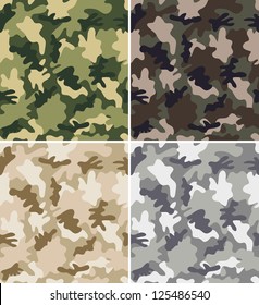 Different Camouflage Seamless Patterns Stock Vector (Royalty Free ...