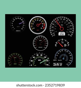 Different Car dashboard design vector