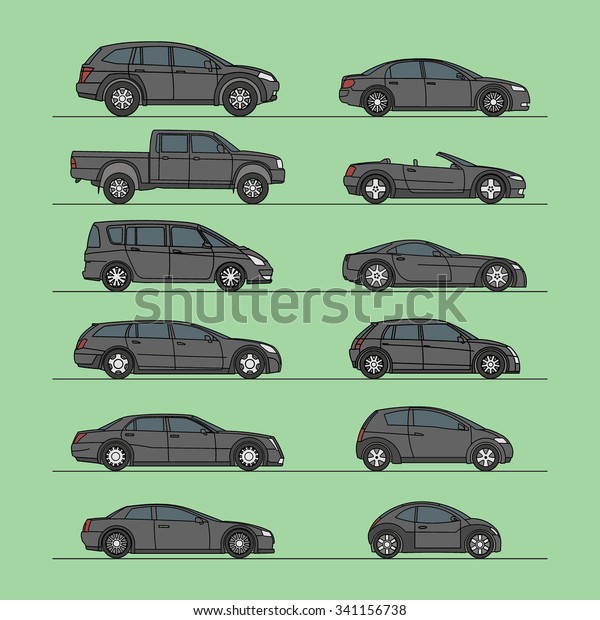 different car icon set\
vector illustration