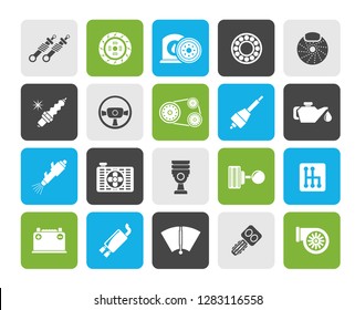 Different Car part and services icons - vector icon set