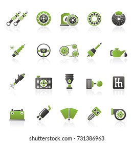 Different Car part and services icons - vector icon set