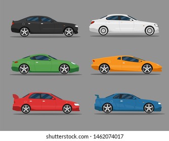 Different car vehicle transport type design sign technology style vector