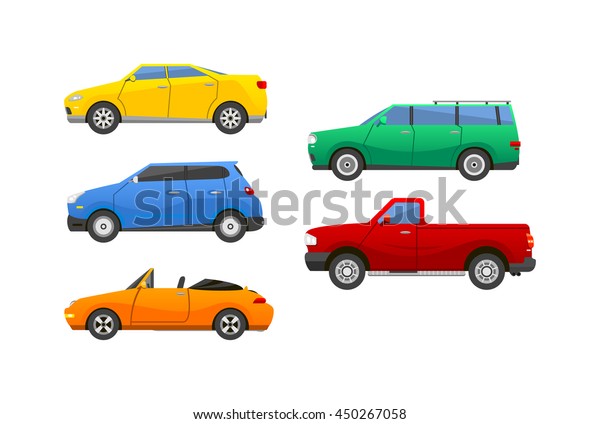 Different car vehicle transport type design sign\
technology style\
vector