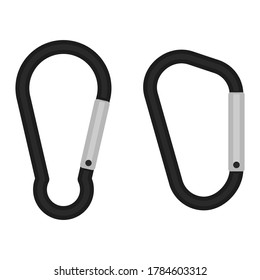 Different Carabiner isolated on white background background. Vector illustration